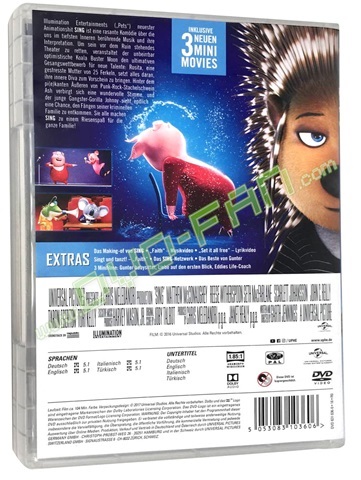 Sing (Blu-ray DVD UV, 2017) New Release