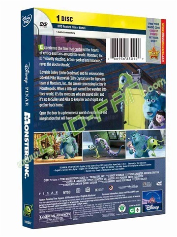  Monsters, Inc. dvds