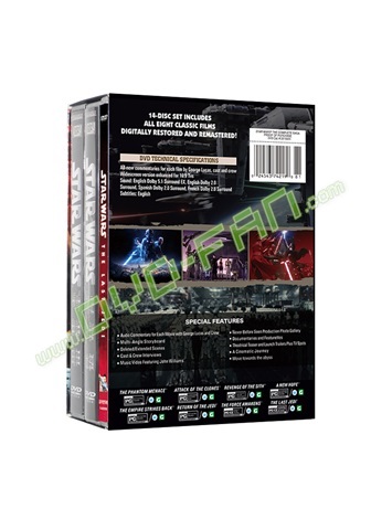 Star Wars: The Complete Saga Episodes 1 - 8 dvds